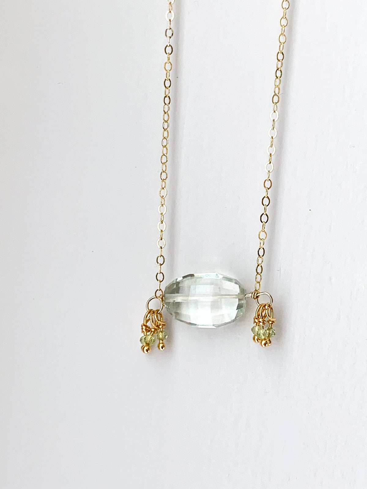 Green Amethyst Necklace GF 17”