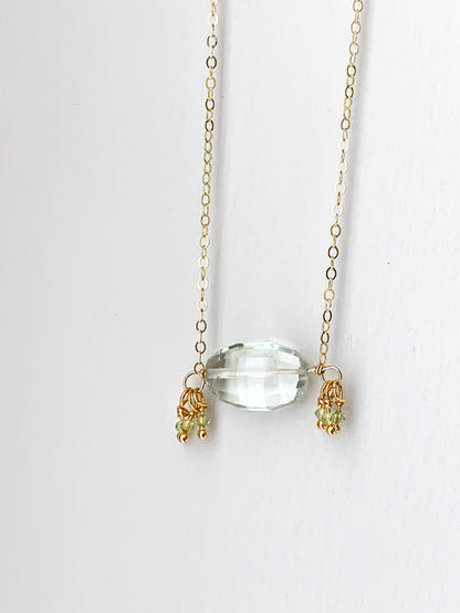 Green Amethyst Necklace GF 17”