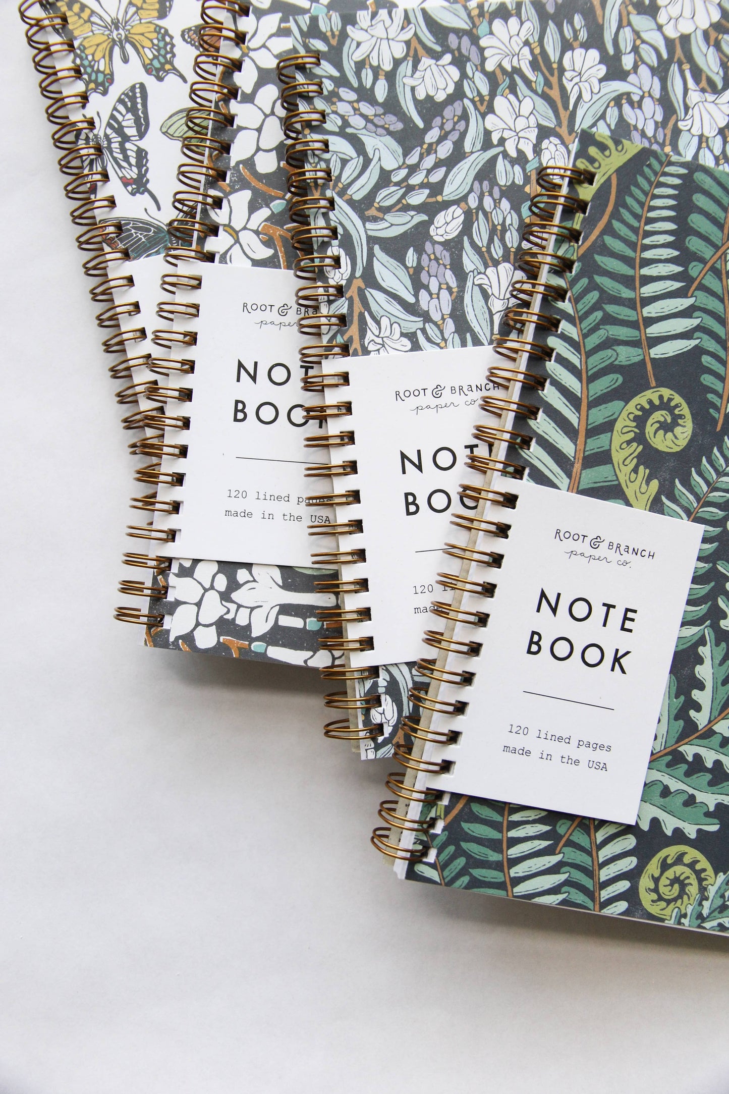 Root & Branch Paper Co. - Forest Fern Spiral Bound Notebook: Lined