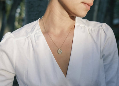 Medallion Necklace: 18" / Sterling Silver