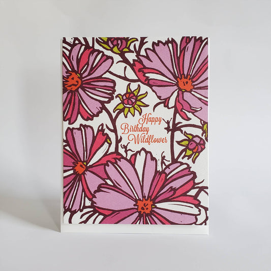 Happy Birthday Wildflower Floral Greeting Card