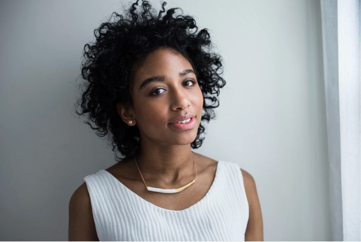 Curve Necklace: White Porcelain/Leather Cord
