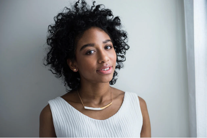 Curve Necklace: White Porcelain/Leather Cord