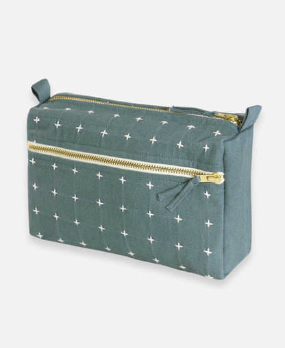 Cross-Stitch Toiletry Bag: Charcoal