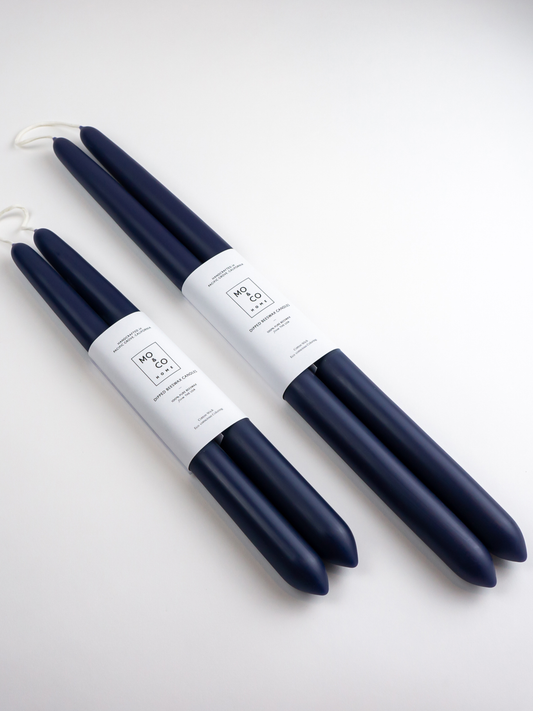 Midnight Blue | Dipped Beeswax Taper Candles | All Natural: 10 Inch