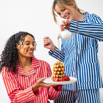 Bonnie Pajama Set: Blue & White