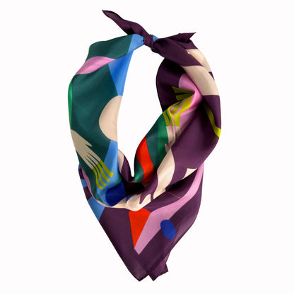 Voyager Silk - Silk Scarves - Onward Through the Darkness | Silk Scarf | Women's Bandana: 26" × 26"