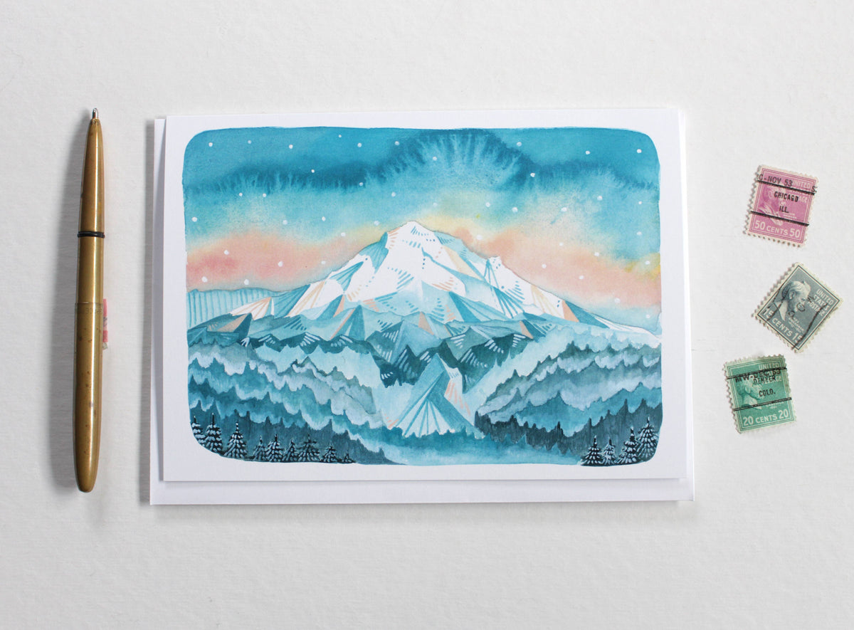Mt Hood Sunrise Blank Card
