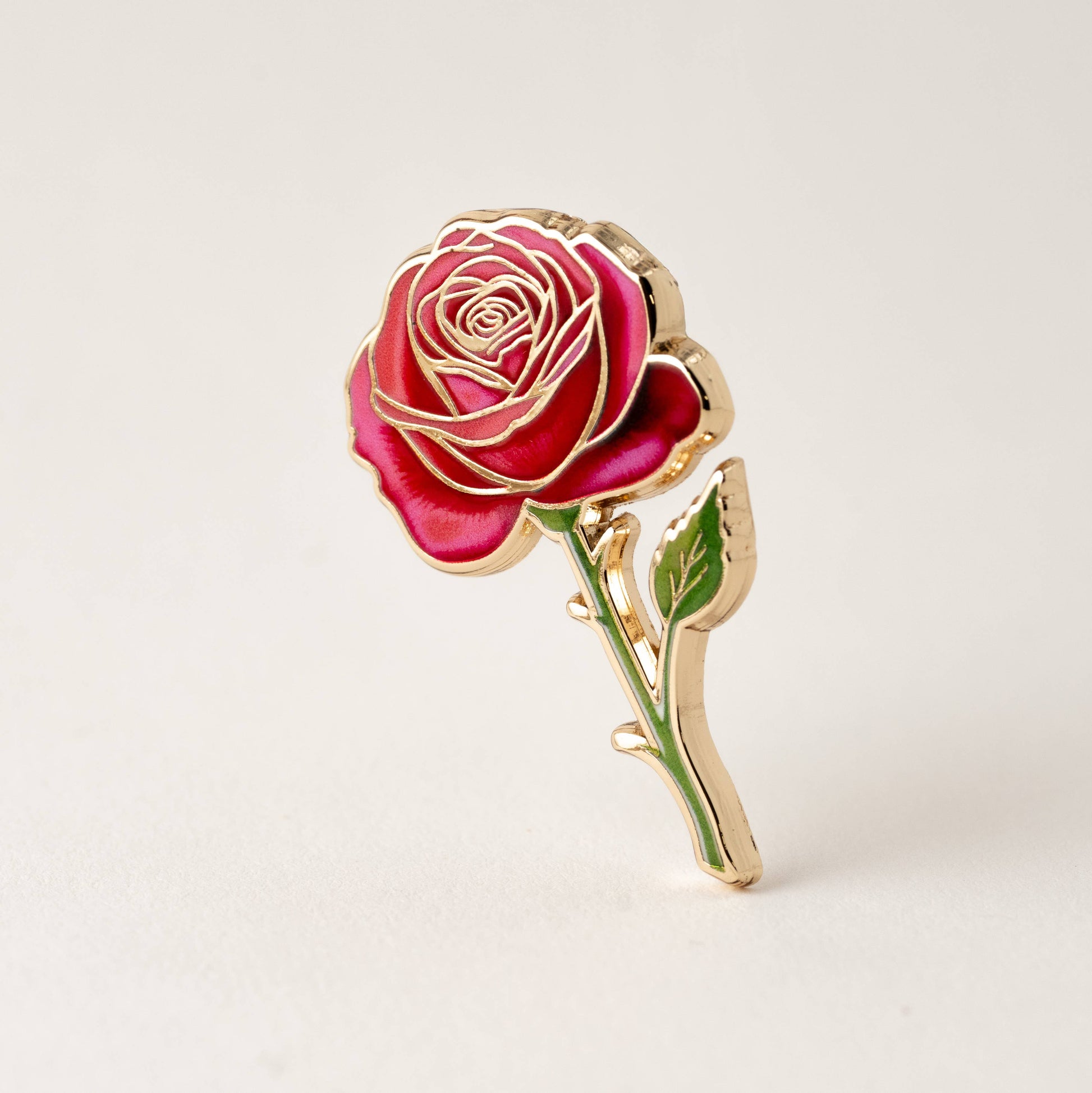 Red rose enamel pin by Happily Plants - shop cute gift ideas at Poppy & Hawk in Camas, WA