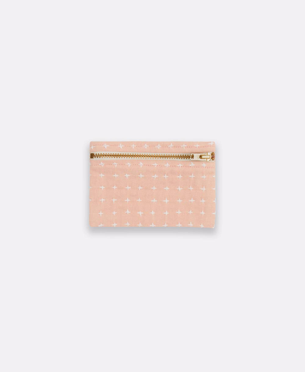 Navy Cross-Stitch Coin Purse