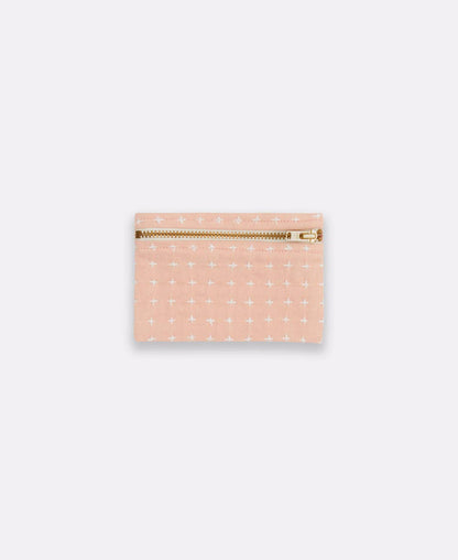 Navy Cross-Stitch Coin Purse