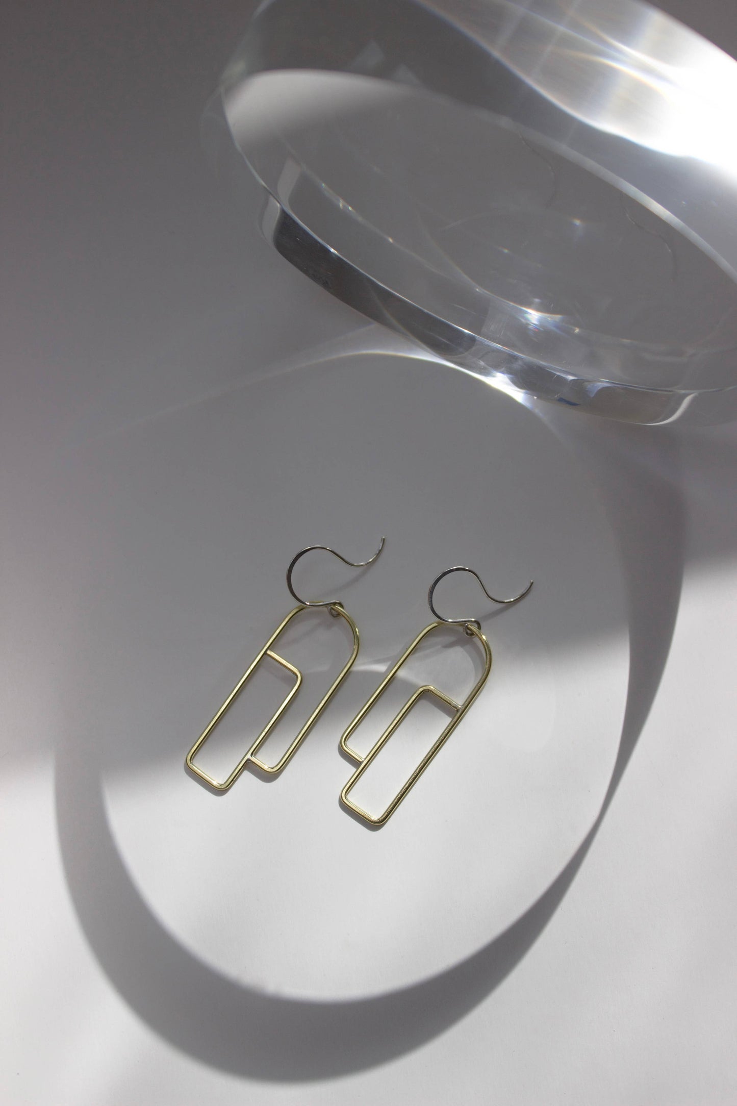 Long Profile Earrings: Brass Pendants