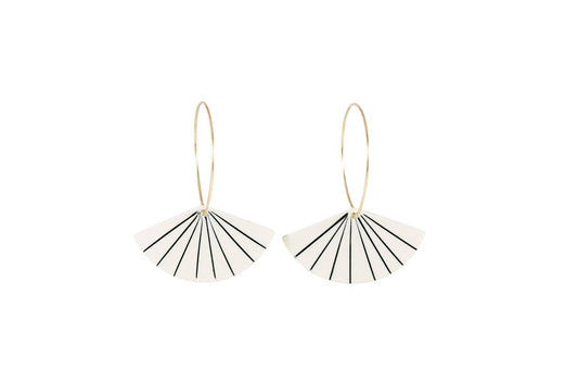 Porcelain Pinstripe Fan Hoops