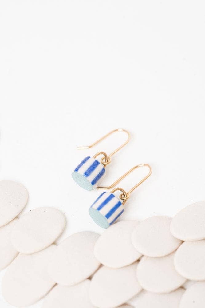 Porcelain Mini Rain Catcher Earrings -14k gf