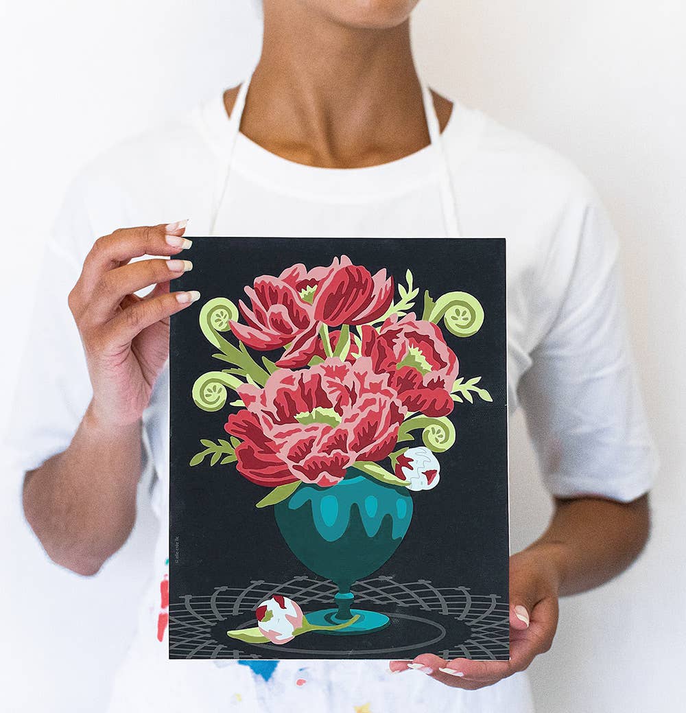 Peonies in Vase Paint-by-Number Kit