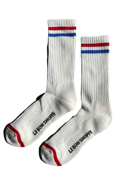 Le Bon Shoppe - Extended Boyfriend Socks: Classic White