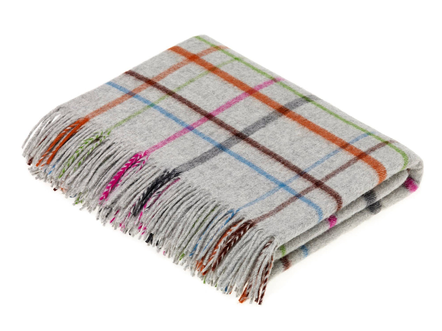 Contemporary Windowpane Merino Lambswool Throw