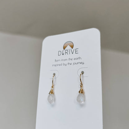 Mini Moonstone Drop Earrings SS