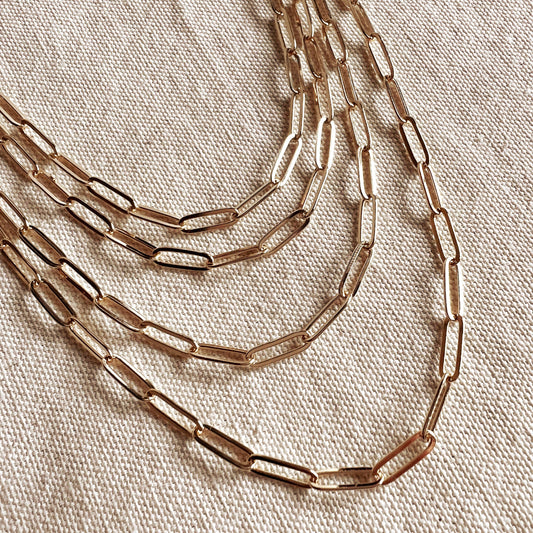 18k Gold Filled Classic Paperclip Chain: 20”