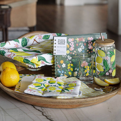 Lemon Grove Glass Can with Lid