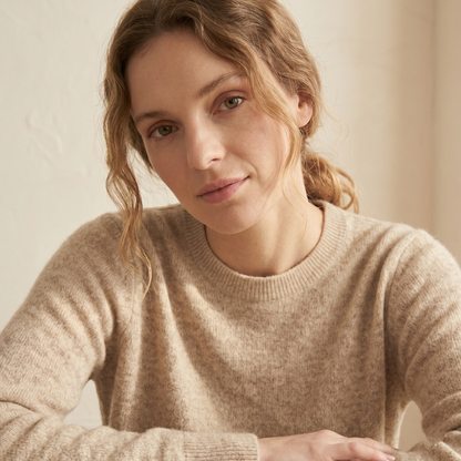 Cashmere Crewneck Sweater Oatmeal Melange