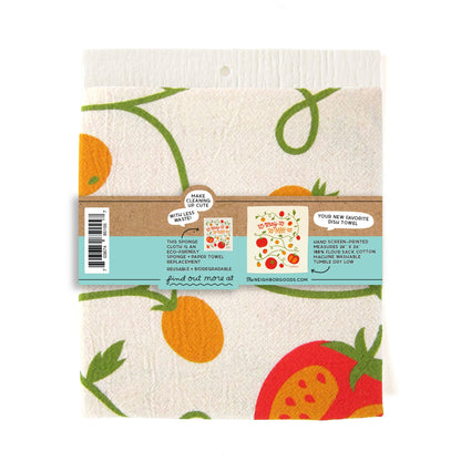 The Neighborgoods - Tomatoes - Dish Towel + Sponge Cloth Set