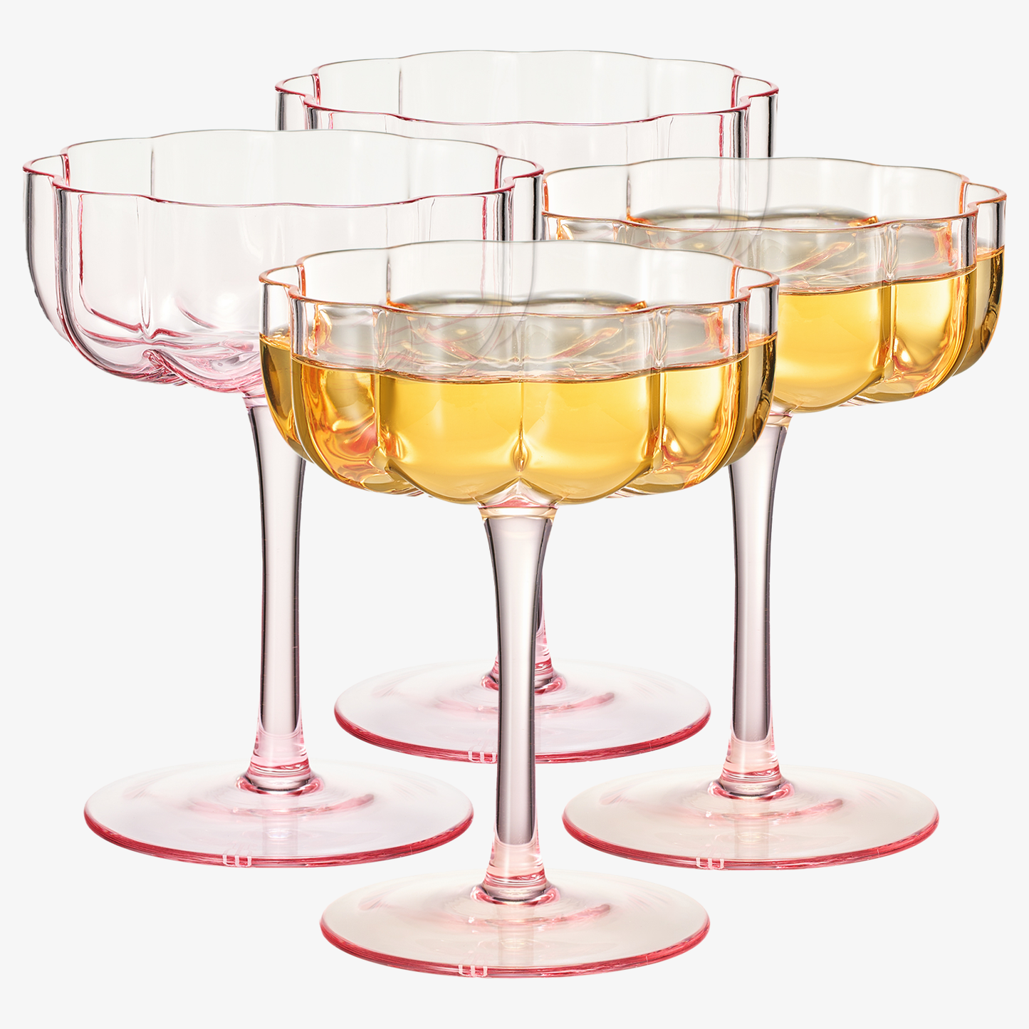 Pink Flower Champagne & Cocktail Coupes