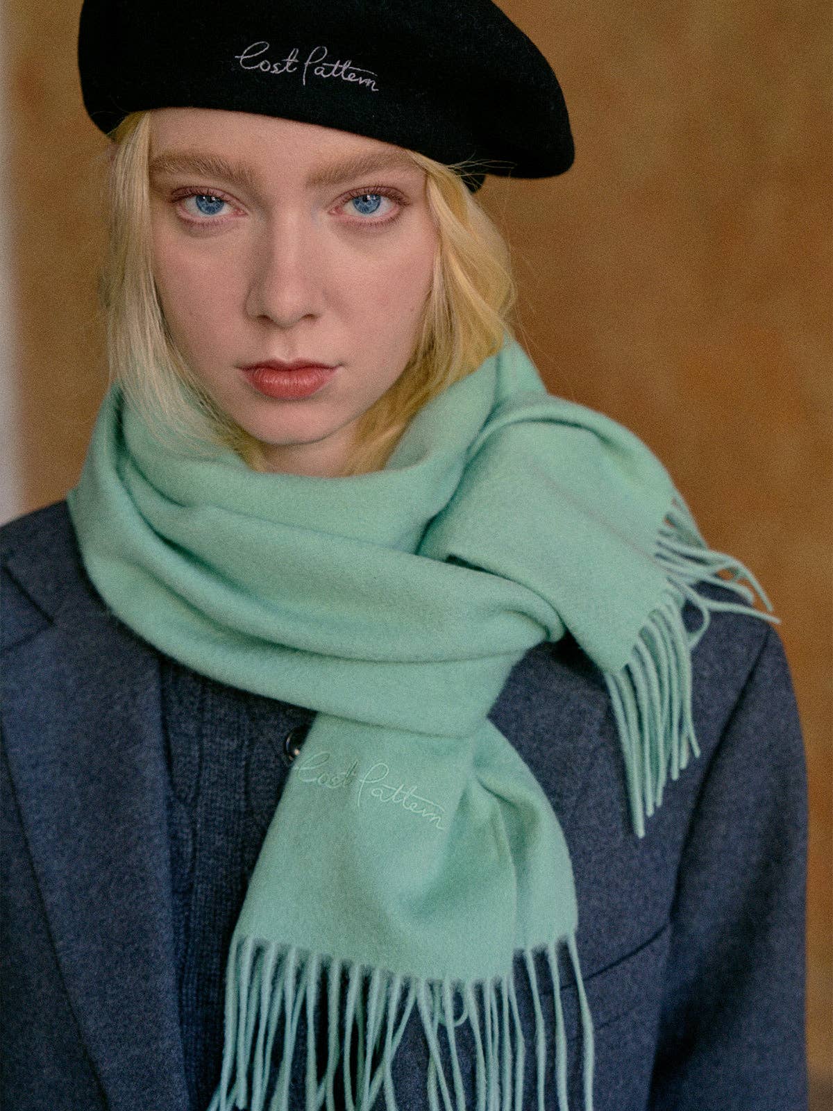 Lost Pattern NYC - "Lost in Warmth" Classic Cashmere Scarf - Green: Green