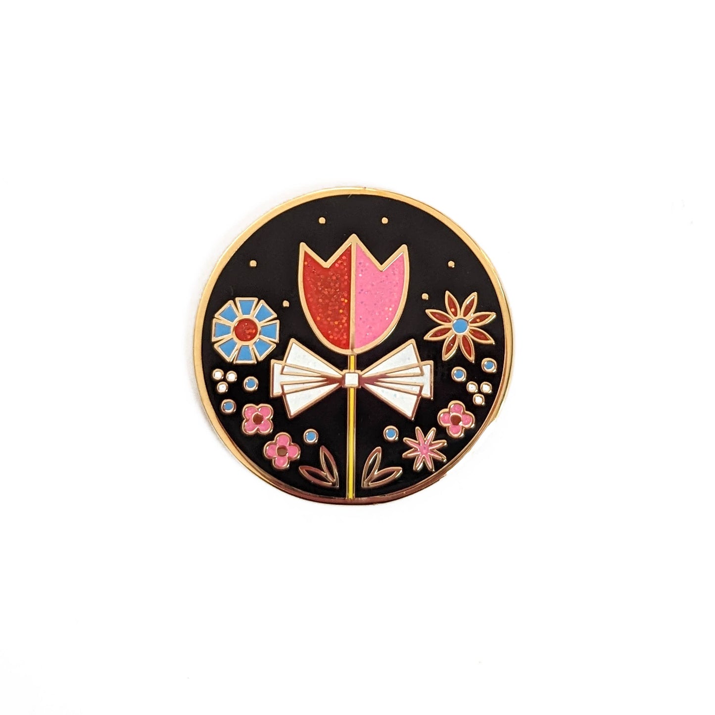 Tulip and Flowers Hard Enamel Pin