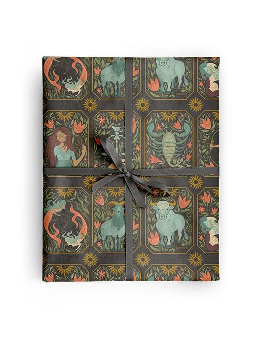 Zodiac Garden Wrapping Paper