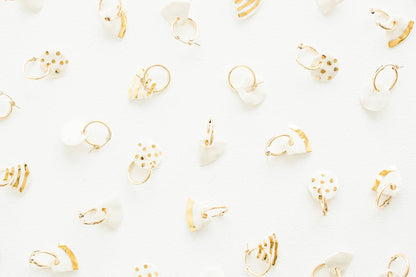 Charm Hoops: Gold Dot Circle