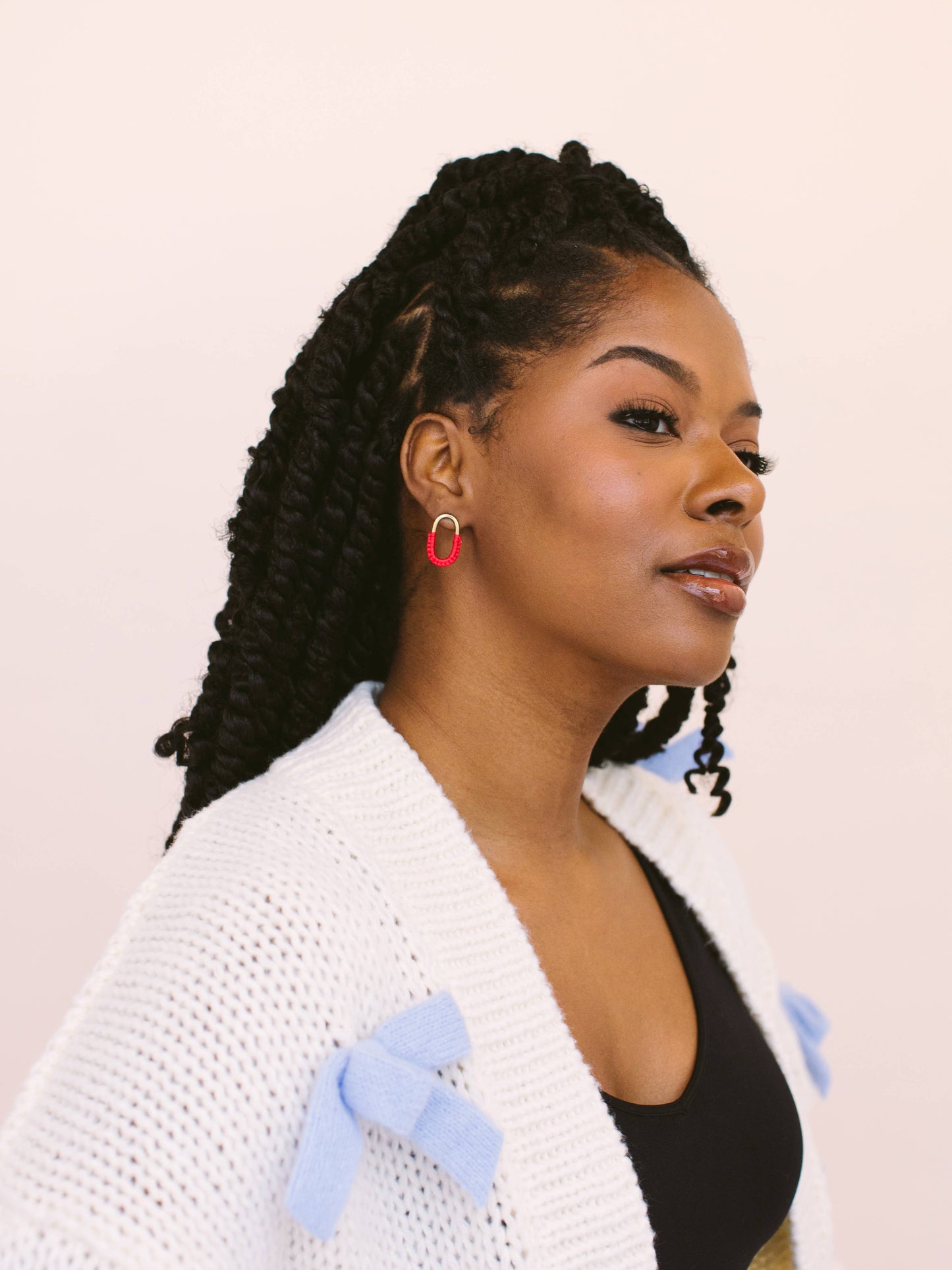 Mini Macramé Link Earrings: Serenity