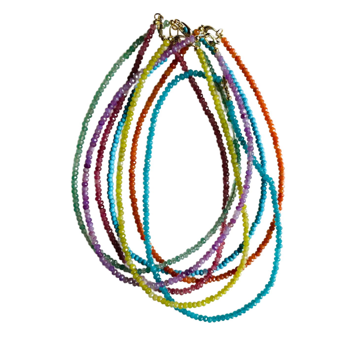 Market and King - Dainty Candy Gemstone Necklace: Aqua Jade