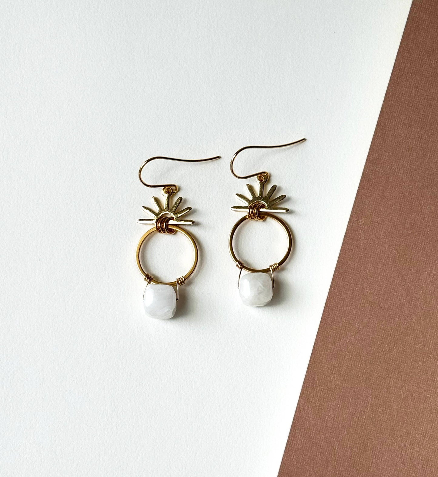 Sunrise Moonstone Earrings