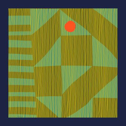 Voyager Silk - Silk Scarves - Rising Sun Geometric | Women's Silk Scarf | Square Scarf