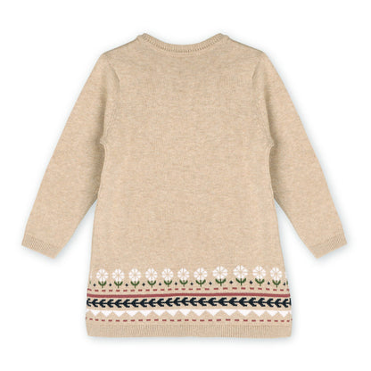 Fair Isle Sweater Knit Dress (Organic Cotton) : Oatmeal Heather