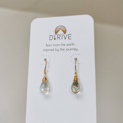 Mini Green Amethyst Drop Earrings: SS