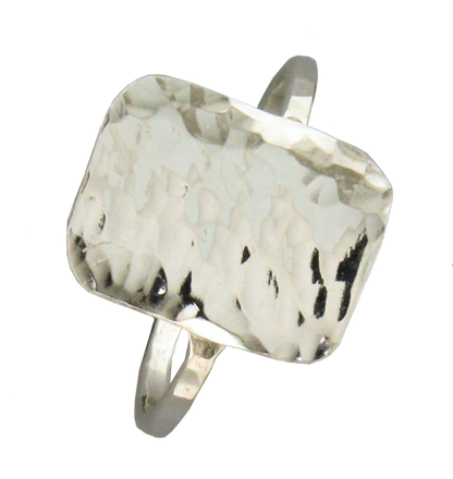 Hammered Rectangle Ring: Gold Filled / 8