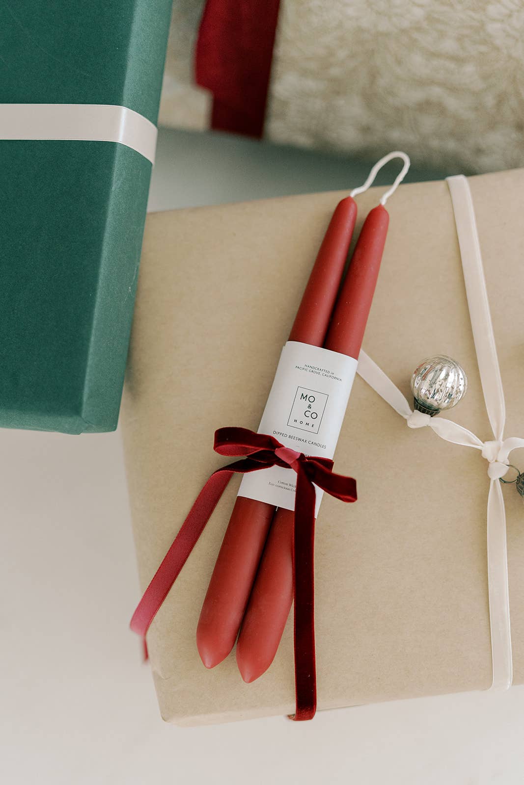 Berry Red | Dipped Beeswax Taper Candles | All Natural: 10 Inch