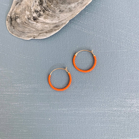 Little Japanese Beaded Hoops Marigold