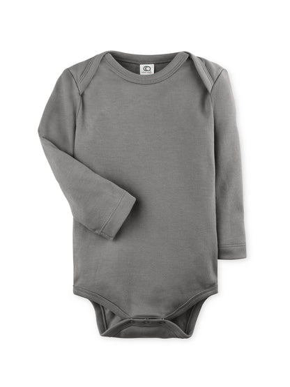 Organic Baby Long Sleeve Classic Bodysuit - Pewter