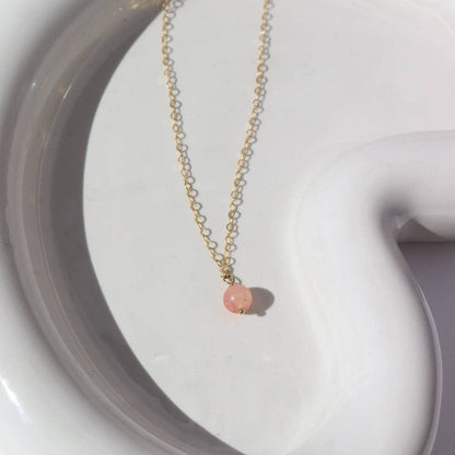 Cherry Blossom Agate Necklace 18" / 14k Gold Fill