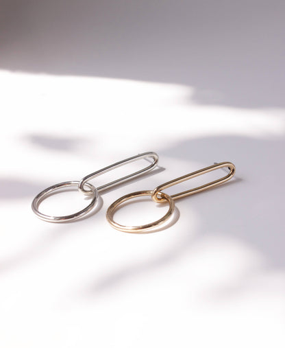 Long Link Earrings: Sterling Silver