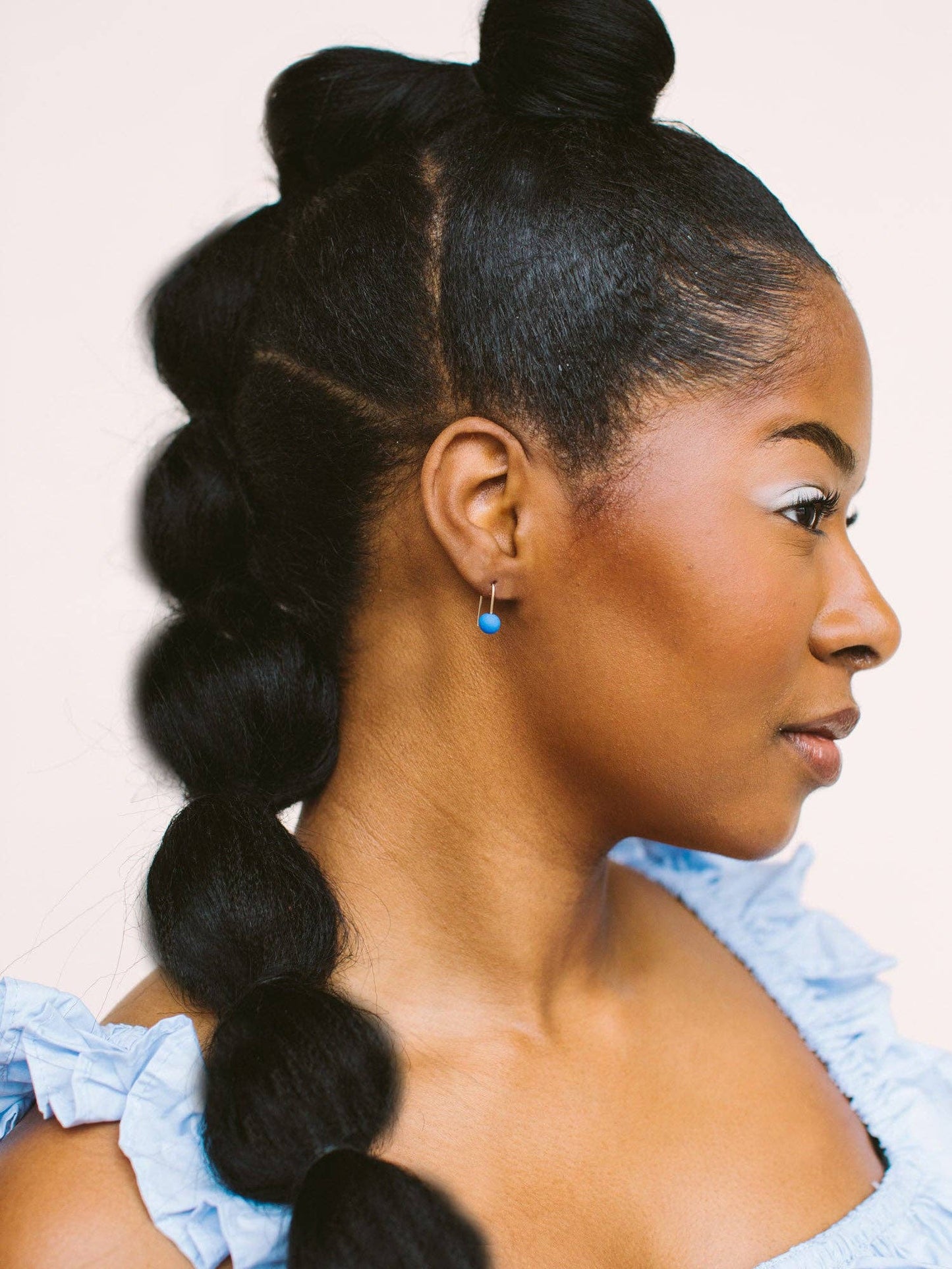 Dainty Dot Earrings: Cobalt / Gold