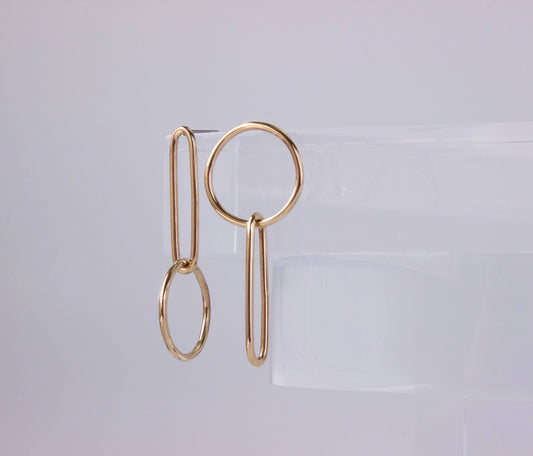 Mirror Link Earrings 14K Gold Fill