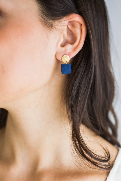 Jenna Vanden Brink Ceramics - Mini Link Earrings: Glossy White