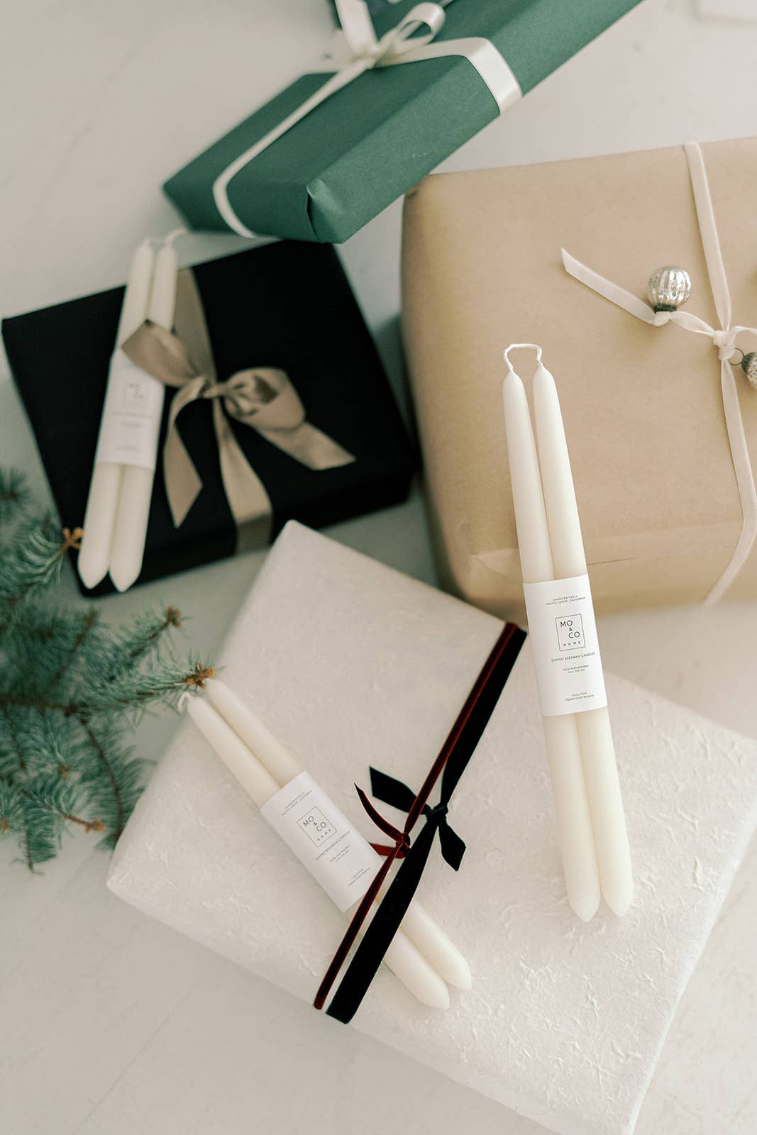 Natural White | Dipped Beeswax Taper Candles | All Natural: 10 Inch