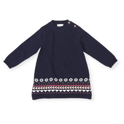 Fair Isle Knit Dress Navy Blue / 18-24M