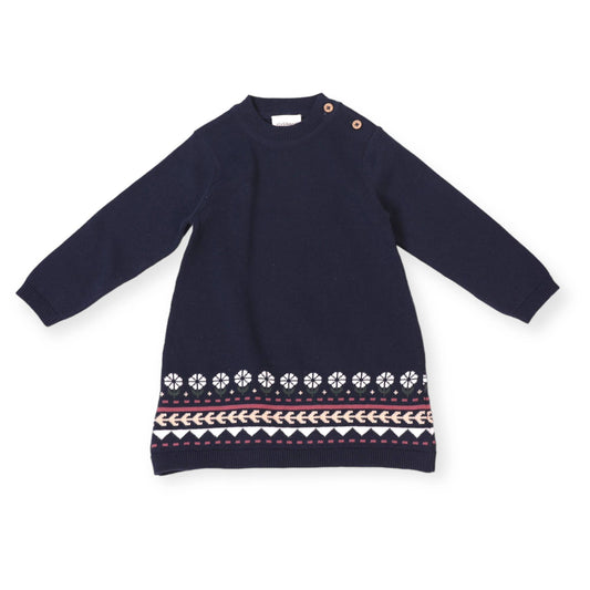 Fair Isle Knit Dress Navy Blue / 12-18M