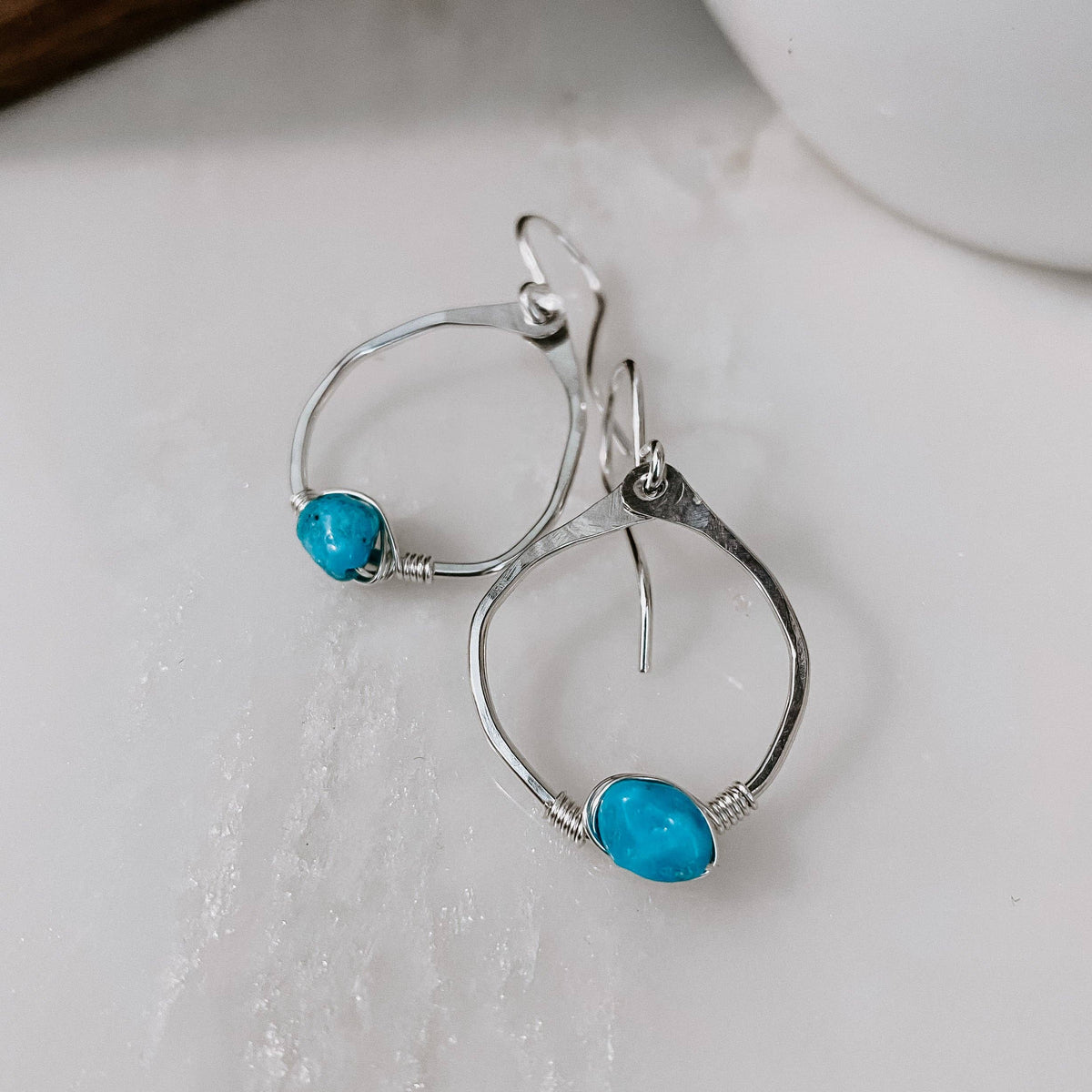 Kingman Turquoise Hoop Earrings SS